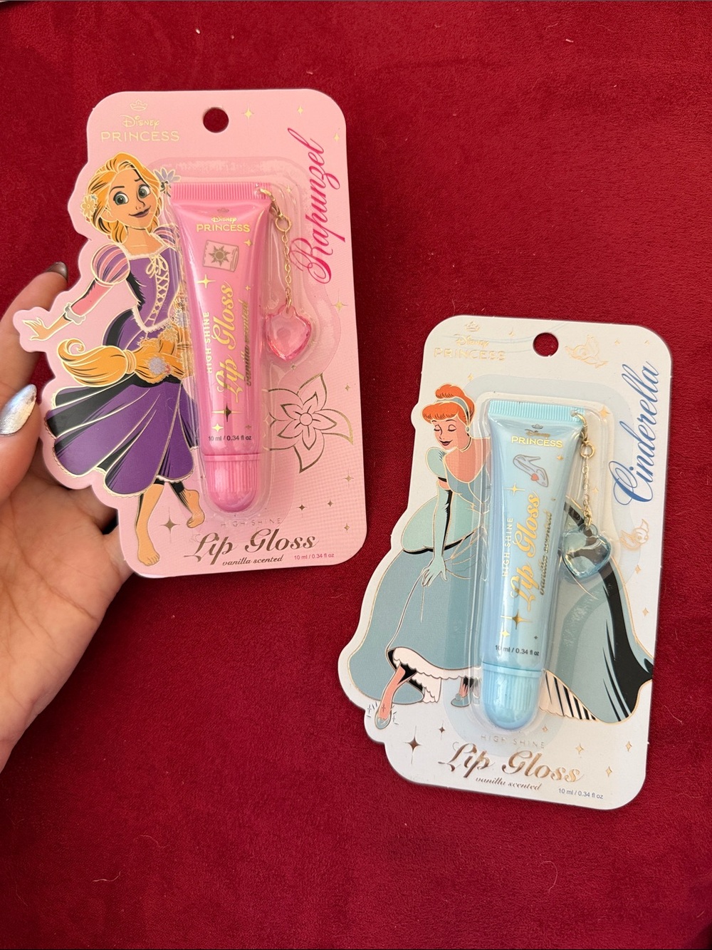 Disney Princess Lip Gloss with Charms - Rapunzel or Cinderella